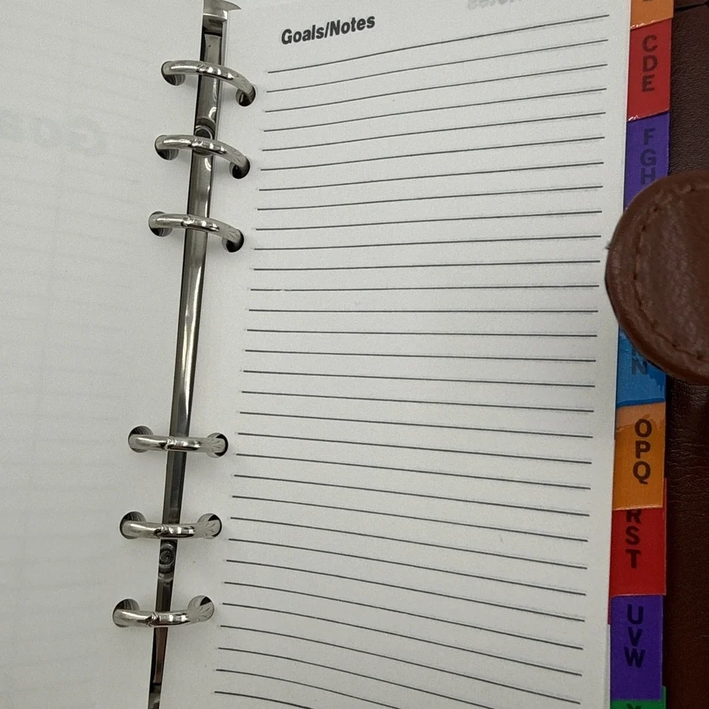 Vtg Diary Planner Binder Notebook, Reusable Leather Journal Weekly Monthly NOS